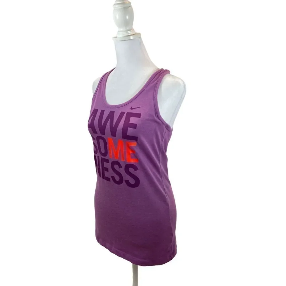 Ladies Nike Purple Pink Racer Back Tank Top Slim‎ Fit Size Small